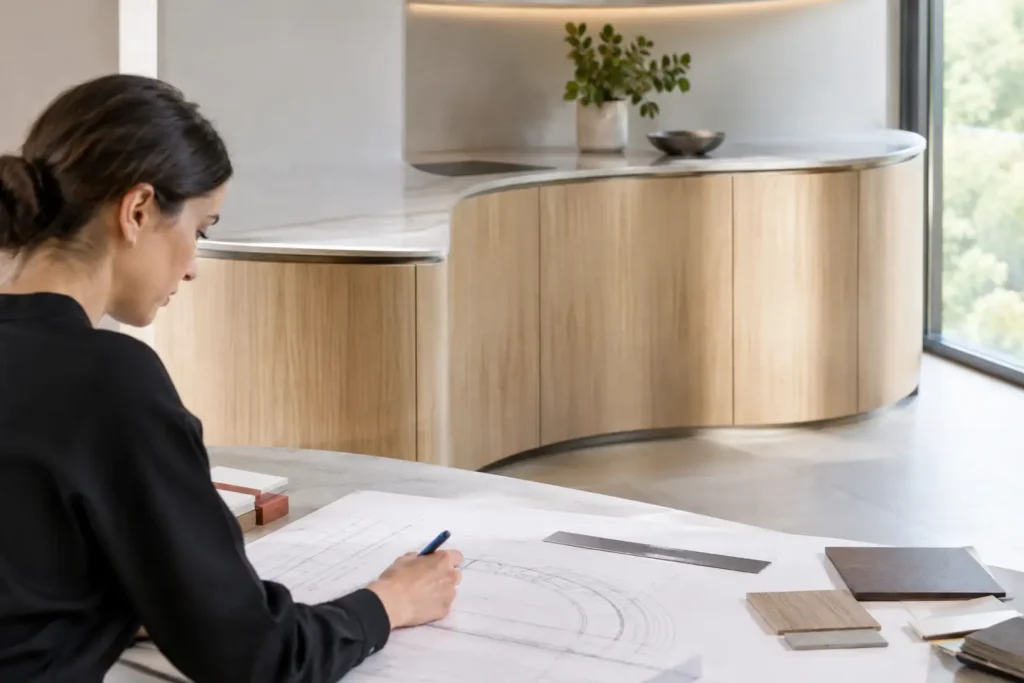 How to Design Curved Cabinetry With Precision